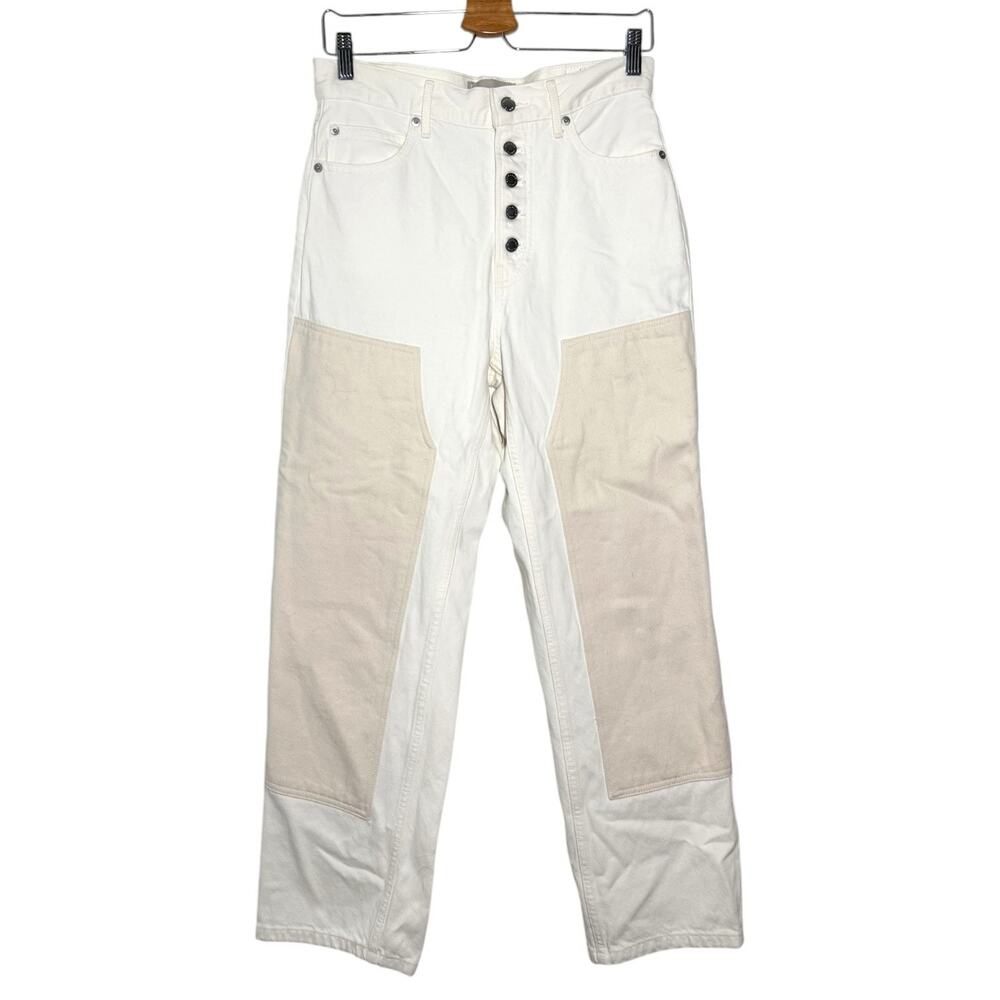 Everlane Bone White Cream Cotton Utility Straight Leg Painter Pants - 27